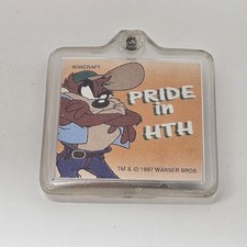 Tasmanian Devil Vintage Taz Keychain 1.5" Warner Brothers 1997 "Pride In HTH"