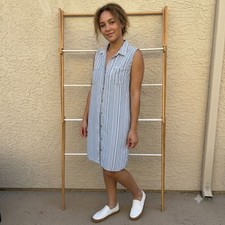 Vintage Sleeveless Shirt Dress Cabin core BOHO Retro Casual Farmhouse Trad