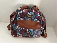 Disney Stitch Mini Backpack   Hawaiian Tropical Print with Pocket by Bioworld