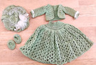 4 Vintage Hand Made Crochet Doll Dresses Hats etc 7-8" Dolls Estate Lot (R) — photo 9