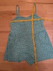 2 Torrid Teal Ditsy Smock Back Tank Top Pockets Romper Wide Leg Shorts 18 20 — photo 6