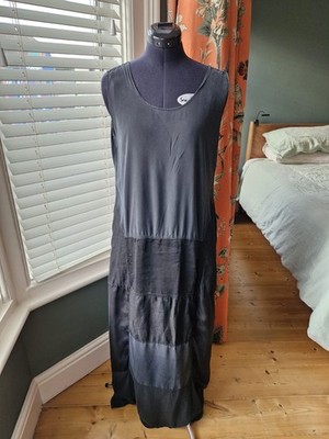 La Bottega Brunella dress, washed black, size 12, 100% linen