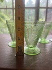 Vintage Footed Pedestal Dessert Cups Uranium Glass Sherbet Jeannette Lot 4 — photo 9