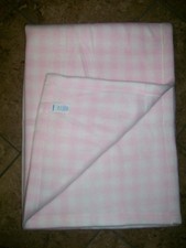 Vintage Dundee Pink Check Baby Blanket Crib Blankie Nursery Acrylic EUC 34 x 44