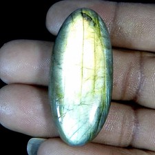 61.75Cts100%Natural Blue Power Labradorite Oval Cabochon Loose Gemstone