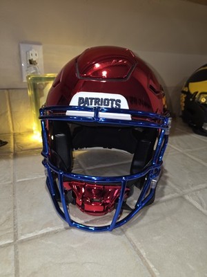 Red Chrome New England Patriots Full Size SpeedFlex Football Helmet Adult Large