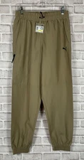 Puma Pants Mens Sz M Beige Open Road Cargo Woven Drawstring Pockets NWT