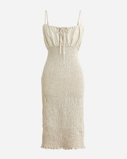 J. Crew Smocked linen dress in Flaxen Size 10T Classic Minimalist Coastal Preppy