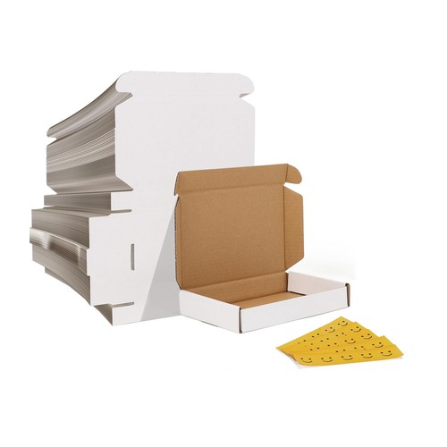 HORLIMER 6x4x1 Shipping Boxes Set of 100, White 6" x 4" x 1", white - 第 1/7 張圖片