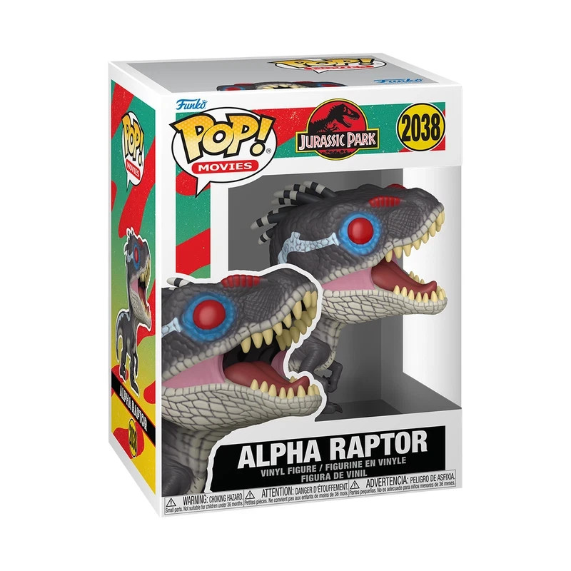JURASSIC PARK ALPHA RAPTOR 3.75"" POP MOVIES VINYL FIGURE FUNKO 2038