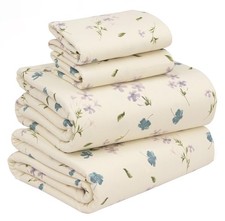 Flannel Bed Sheets Queen, 16" Deep Pocket, All Season Soft, Beige