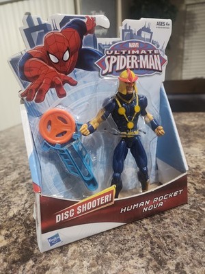 Marvel Ultimate Spider-Man Human Rocket Nova Disc Shooter Figure Hasbro 2012 NIP