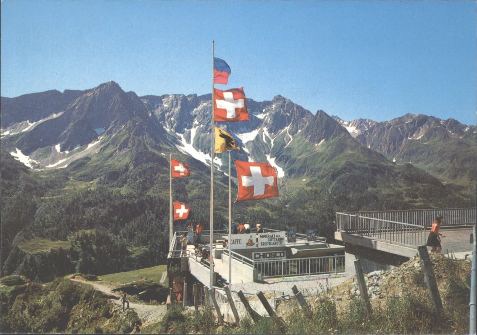 Switzerland San Gottardo Pass Panorama Alps Chiosco Photoglob Postcard