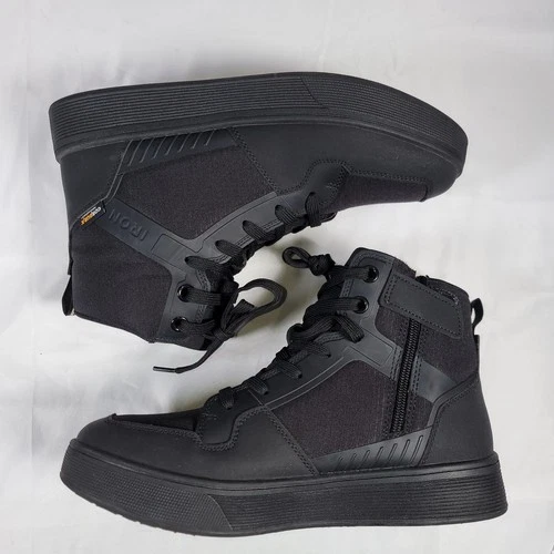 RIDEIRON MS6001 Motorcycle Riding Shoe Men 9.5 Black CORDURA Protective High Top image 9