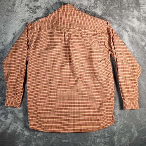 Cinch Shirt Button Down Men's XL Orange Long Sleeve Checkered Cowboy - Picture 7 of 11