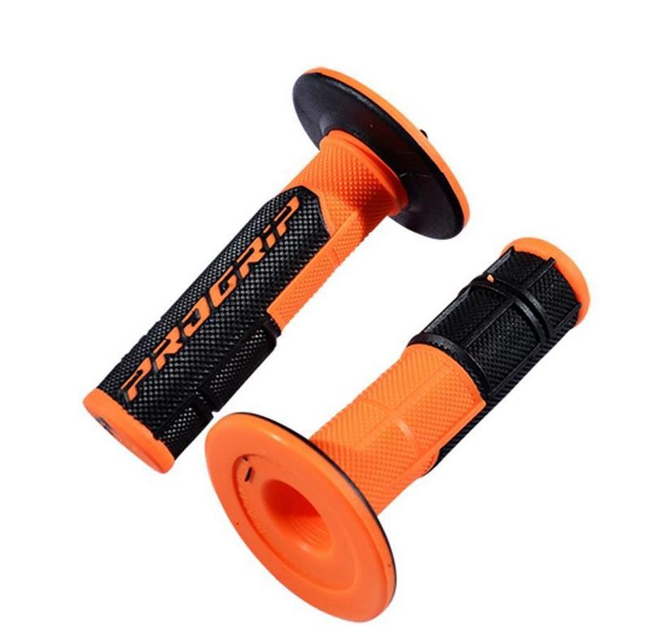 Poignées Progrip 801 noir orange fluo moto 115mm double densité