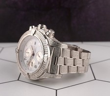 Breitling Super Avenger 48mm 10ct Iced out Diamonds Steel Mens Watch A13370 3