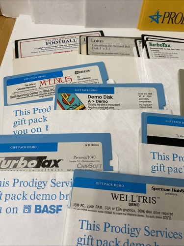Vintage Computer Software And Manuals Floppy Prodigy Turbo Tax BASF Media Demos - Afbeelding 12 van 15
