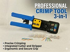 RJ11 RJ12 Pass Through RJ45 Network Cable Cutter Crimp Tool All-in-One Crimper