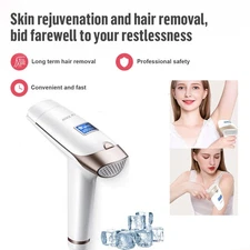 Hair Removal Device Permanent IPL Laser Ice Cooling 5 Energy Levels 2 Flash Mode