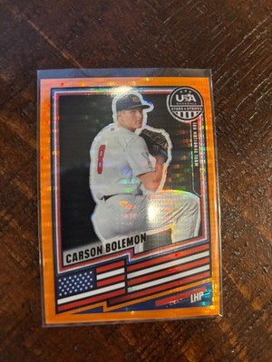 2026 Panini Stars & Stripes Prizm - Carson Bolemon #61 Orange Pulsar Prizm /249