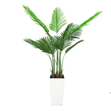 5FT Artificial Palm Tree – Indoor Faux Tropical Plant in Pot with Realistic T...