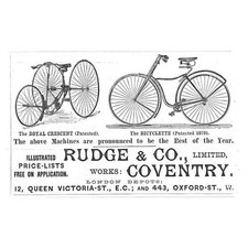 COVENTRY Rudge & Co Bicycles Victorian Advert 1886