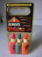 Vintage Elmer s Glue Glucolors VTG NOS - 1990s - Neon Colors - Deadstock