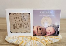 Rae Dunn 13 Piece Wooden Milestone Circle Disc Black Writing Photography Picture