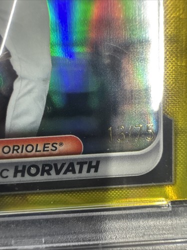 2024 Mac Horvath Chrome Prospects Yellow PSA 10 Orioles Baseball 13/17 - Picture 4 of 5