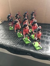 Britains LTD. Lot of 10 Black Watch Highlanders, w/ Bagpipers, Metal, LOOK 
