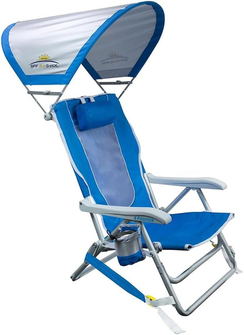 Shade Recliner Portable Outdoor Lounge Blue