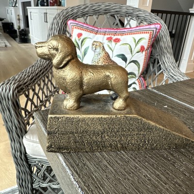 Vintage Gold Cast Iron Doorstep 7x4.5 Check Pics. Adorable