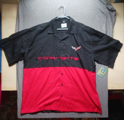 New NWT David Carey Originals CORVETTE Men s Red & Black Button Shirt Size 3XL