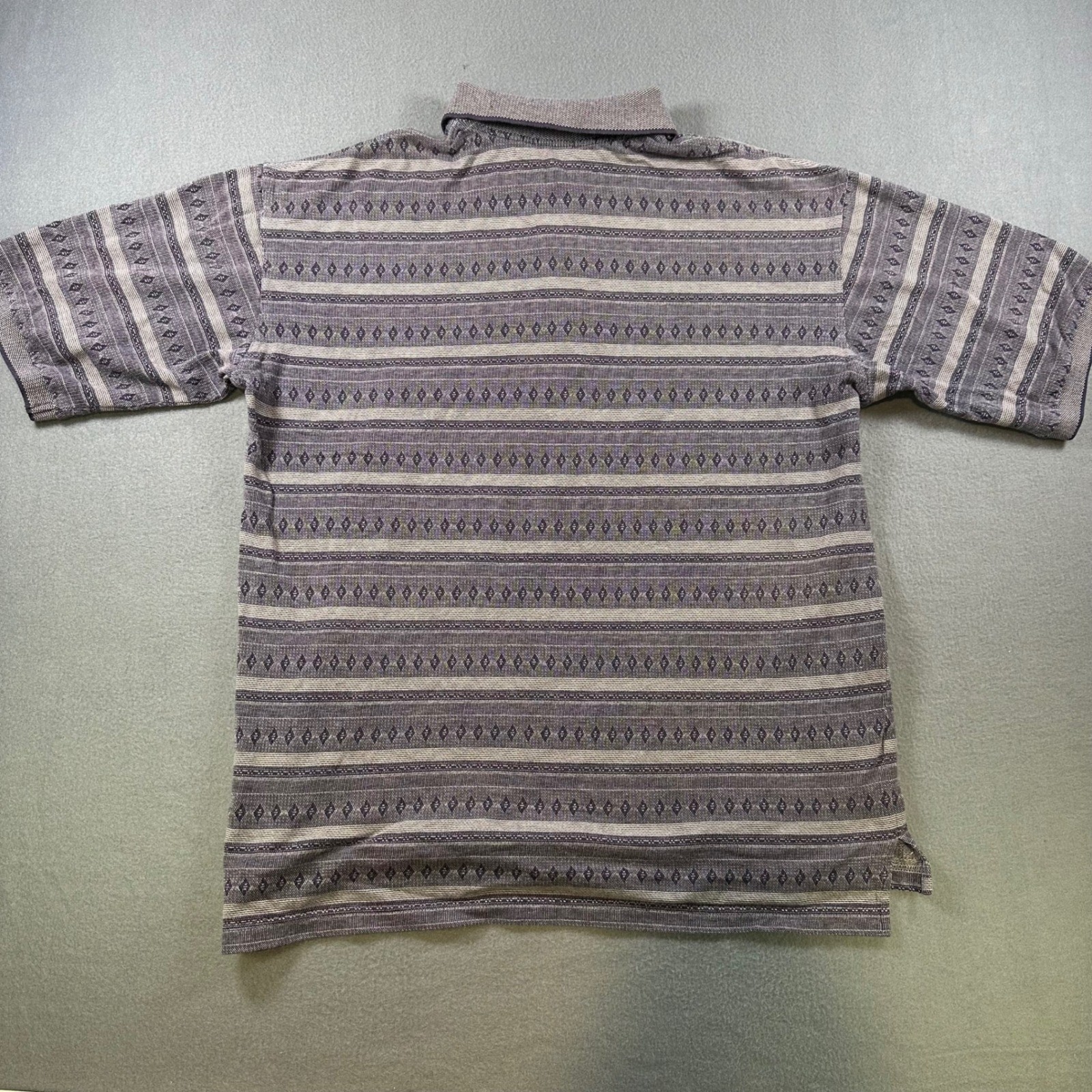 Dockers Golf Mens Purple Geometric Stripe Polo Shirt Glen Dornoch Size M Cotton image 9