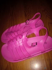 Sole Mates Sandals Womens Size 10 Casual Open Toe Jelly Strappy Slingback Pink