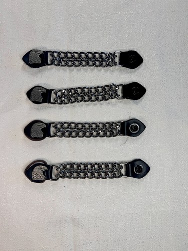 4 pc Motorcycle Biker Vest double Chain Extenders Quality American Eagle HeadUSA
