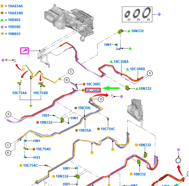 NEU FORD TRANSIT MK4 HEIZUNG WASSERROHR BK21-18C308-DA 1869466  