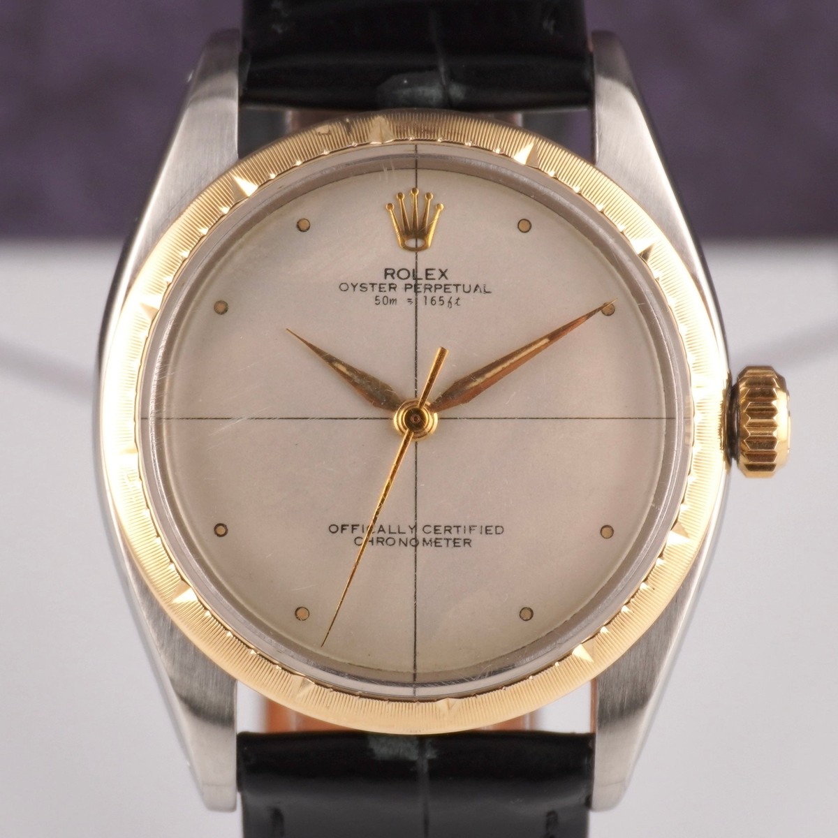 【美品】THE VINTAGE ROLEX Rolex New Style Datejust Midsize Two Tone Factory Champagne Flower