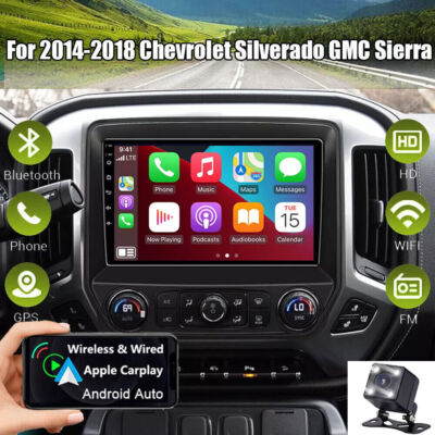 Large Screen Car Stereo Radio GPS For 2014- 2018 Chevrolet Silverado GMC Sierra