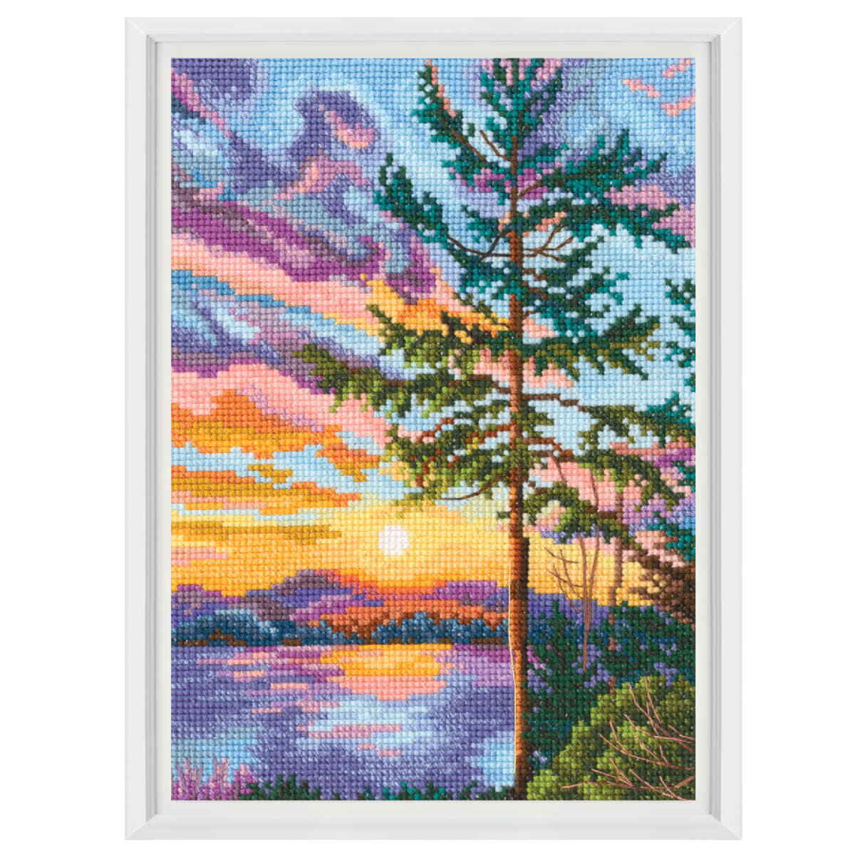 RTO counted cross stitch kit ""Sunset Landscape"", 13,5x19cm, DIY