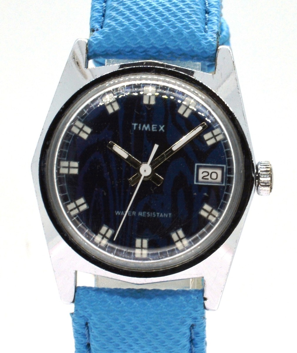 タイメックス　1960年代アメリカ輸入 Rare Vintage 1960's Midsize 31mm Timex Manual Watch Blue