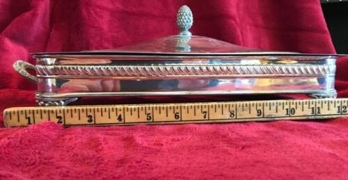 Vintage Silver Plate Casserole Dish Holder w/ Lid - Picture 1 of 2