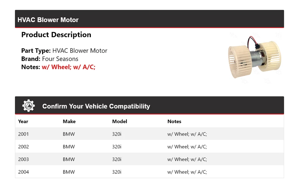 Motor soplador de climatización para BMW 320i 2001-2004 4 estaciones 2002 2003 Foto 2 de 4