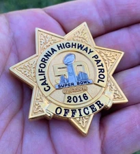 Super Bowl 50 NFL California HWY Patrol CHP Police Challenge Coin Manning Elway