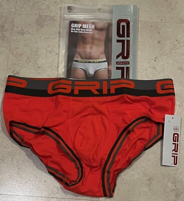 C-IN2 Grip Mesh Athletic Midrise Brief - XLarge, bell red