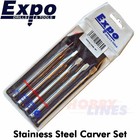 Carver Set 6 piece Chisel Edge Stainless Steel plastic wallet Expo Tools 70836