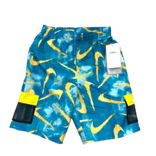 NIKE Boys Swim Trunks Board Shorts Sz XL X-Large Blue Lightning NWT