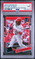 2023 Chronicles Clearly Donruss Elly De La Cruz RC Rated Rookie PSA 9 Mint RC