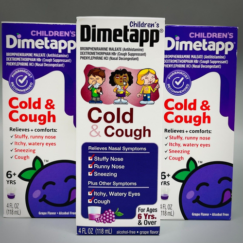 Dimetapp Children's Cold & Cough Syrup Grape 3PK x 4oz Exp 3/24+ UNBOXED! eBay